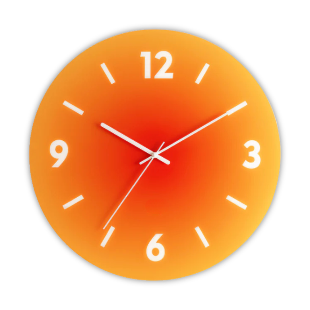 Wall Clock Silent Quartz Glass Face & Gradient Colors