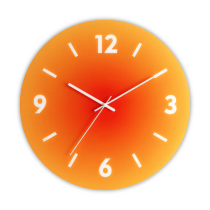Wall Clock Silent Quartz Glass Face & Gradient Colors