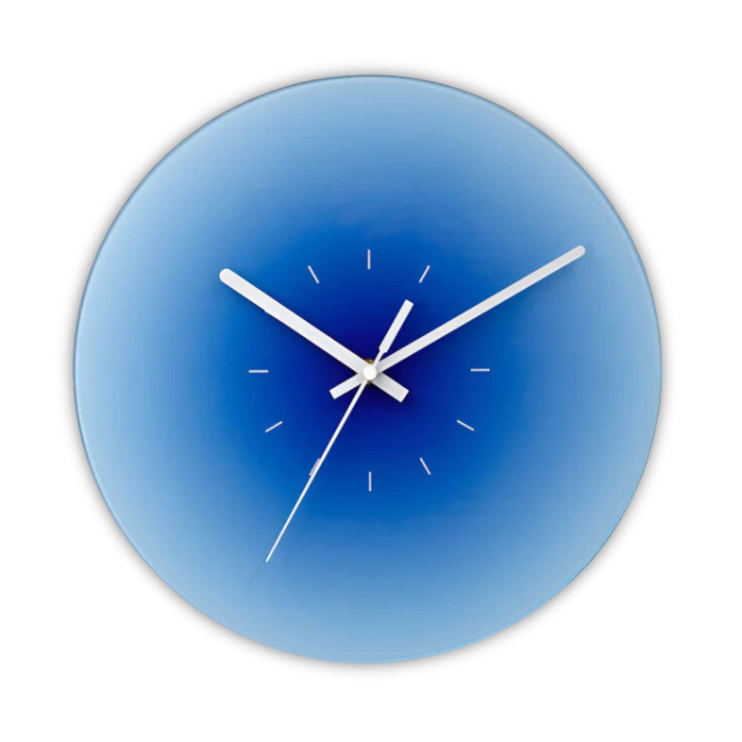 Wall Clock Silent Quartz Glass Face & Gradient Colors