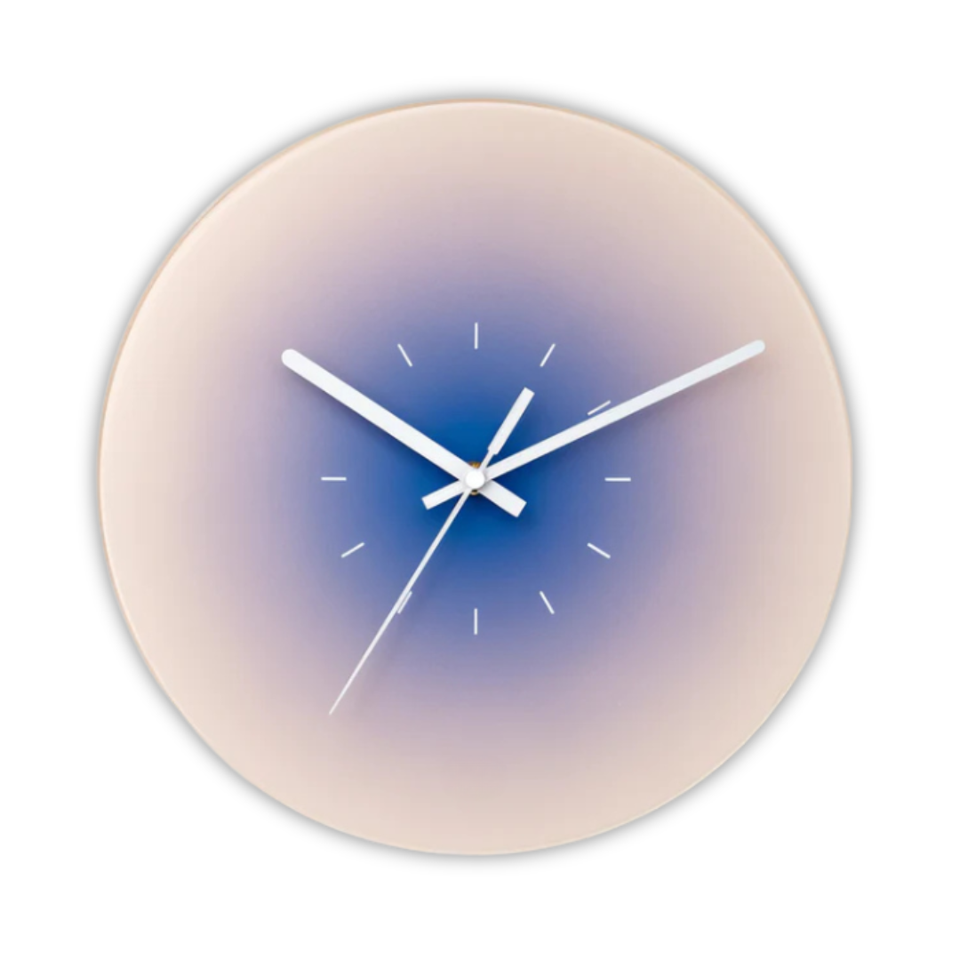 Wall Clock Silent Quartz Glass Face & Gradient Colors