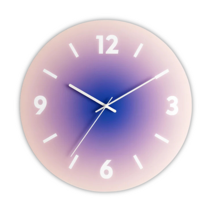 Wall Clock Silent Quartz Glass Face & Gradient Colors