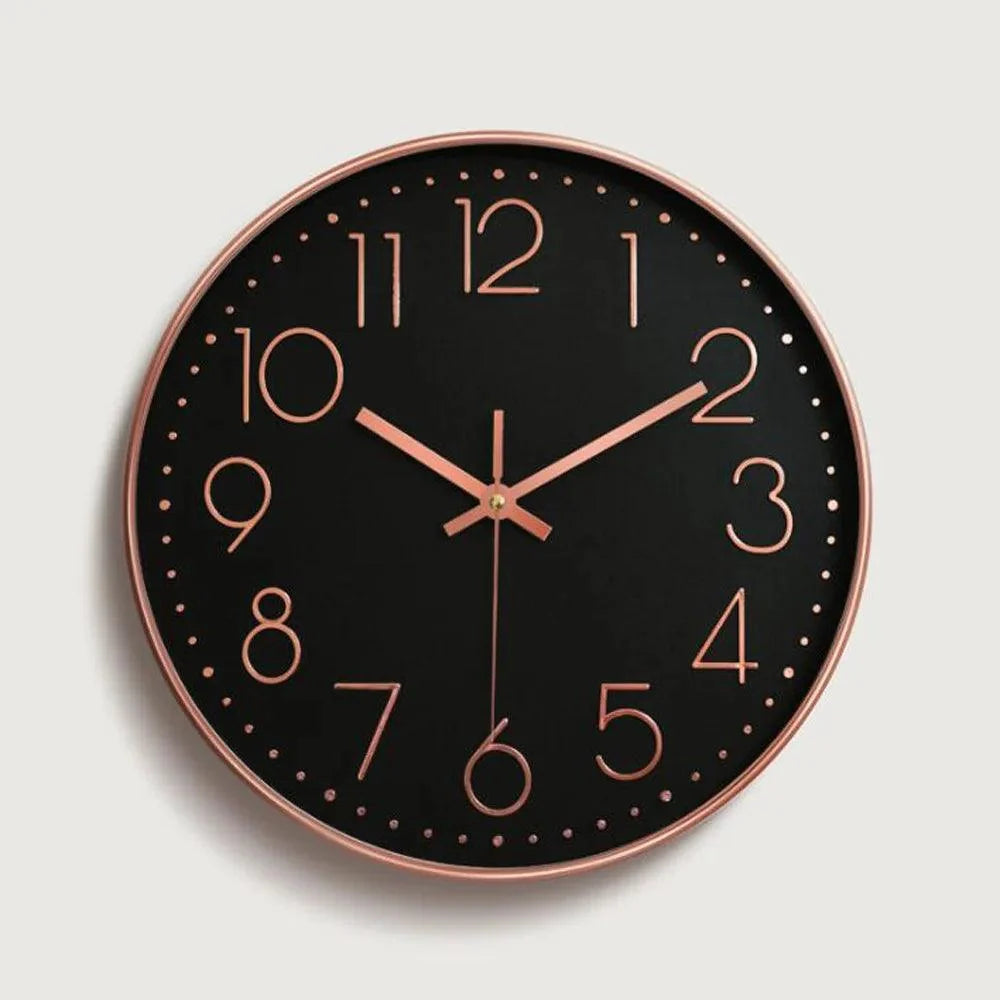 Wall Clock Silent Quartz Movement 11.8-Inch Easy-Read Dial & Glass Cover
