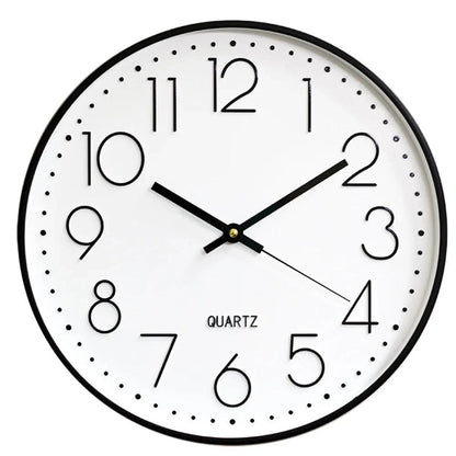 Wall Clock Silent Quartz Movement 11.8-Inch Easy-Read Dial & Glass Cover