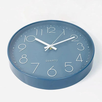 Wall Clock Silent Quartz Movement 11.8-Inch Easy-Read Dial & Glass Cover