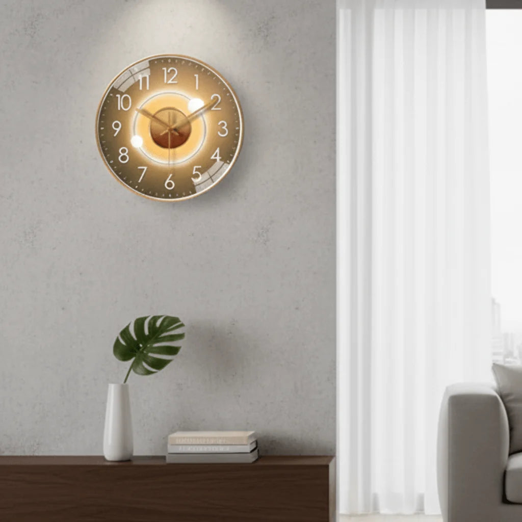 Wall Clock Silent Quartz Movement Minimalist Dial 11.8-Inch