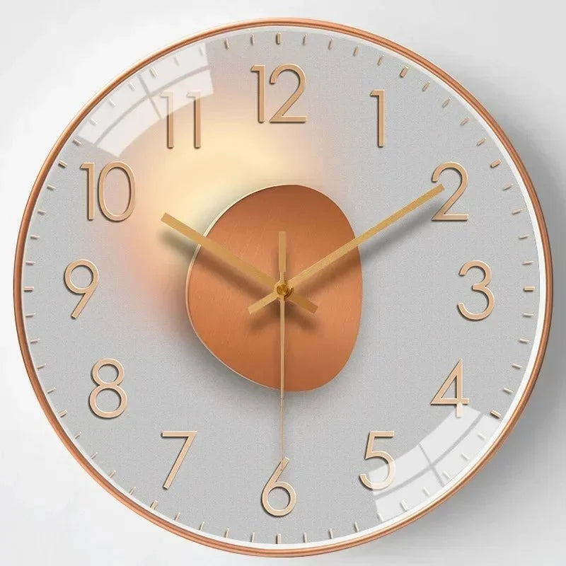 Wall Clock Silent Quartz Movement Minimalist Dial 11.8-Inch