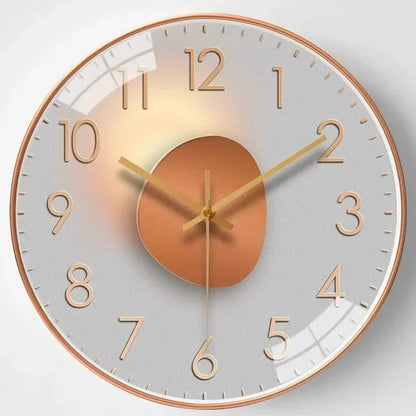Wall Clock Silent Quartz Movement Minimalist Dial 11.8-Inch