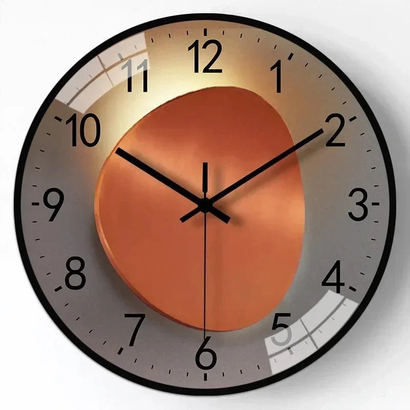 Wall Clock Silent Quartz Movement Minimalist Dial 11.8-Inch