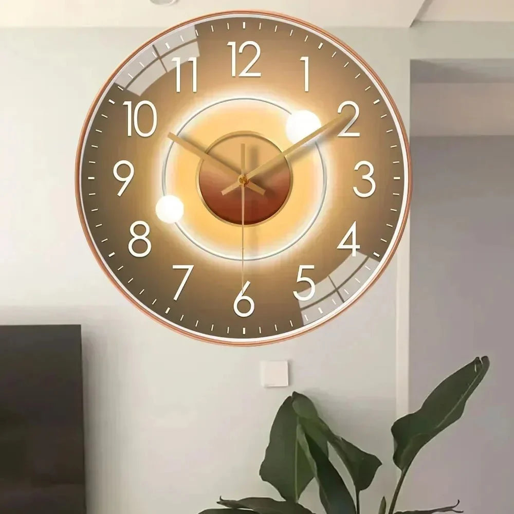 Wall Clock Silent Quartz Movement Minimalist Dial 11.8-Inch