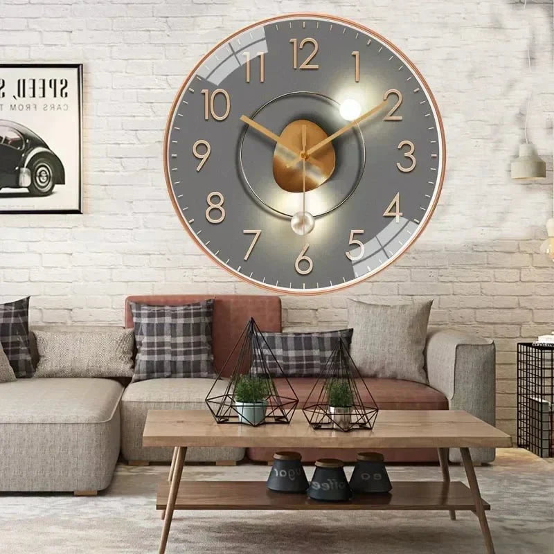 Wall Clock Silent Quartz Movement Minimalist Dial 11.8-Inch