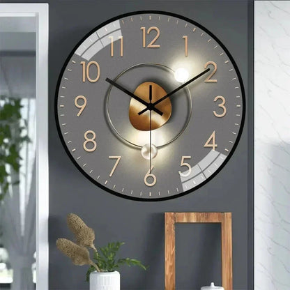Wall Clock Silent Quartz Movement Minimalist Dial 11.8-Inch