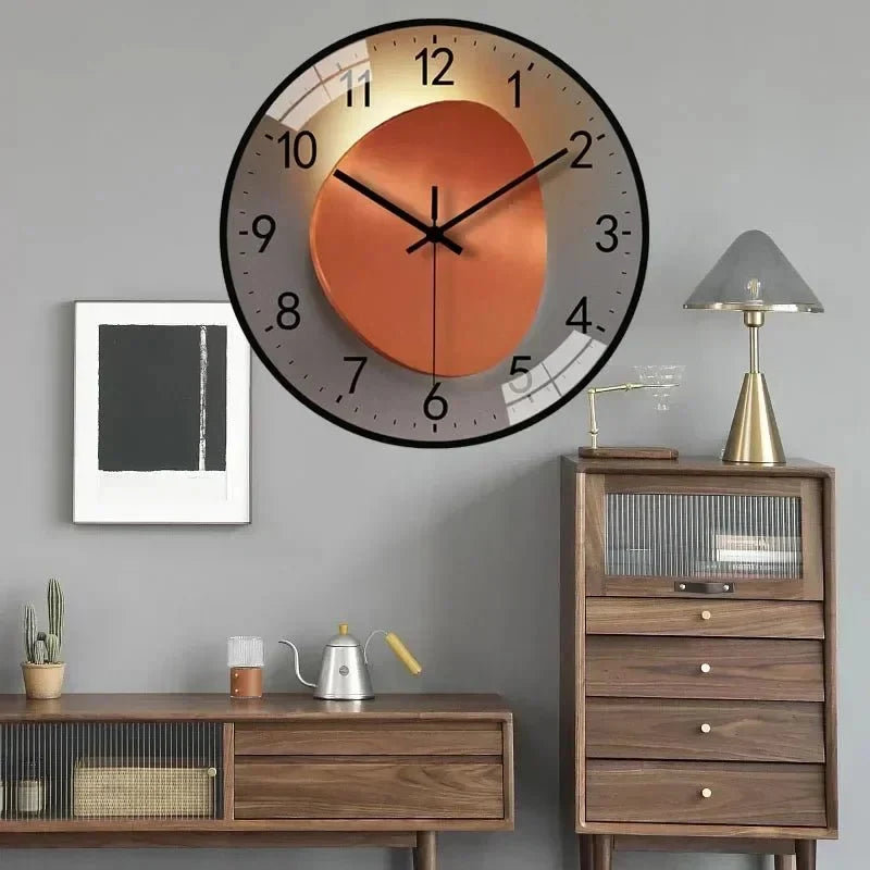 Wall Clock Silent Quartz Movement Minimalist Dial 11.8-Inch