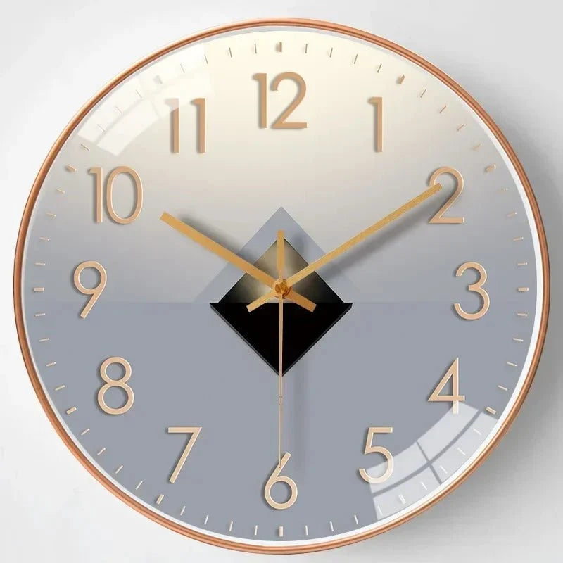 Wall Clock Silent Quartz Movement Minimalist Dial 11.8-Inch