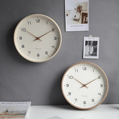 Wall Clock Silent Quartz Movement Minimalist Nordic Design 9.4-Inch