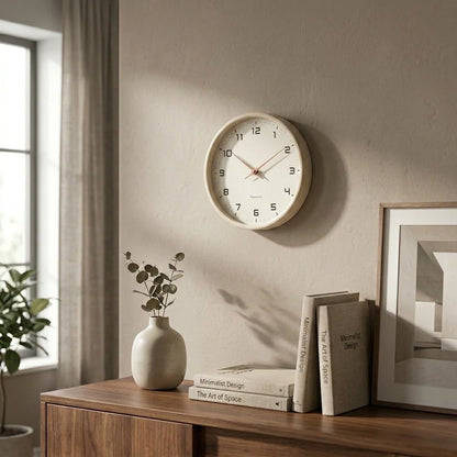 Wall Clock Silent Quartz Movement Minimalist Nordic Design 9.4-Inch