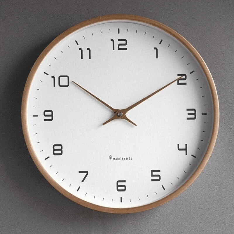 Wall Clock Silent Quartz Movement Minimalist Nordic Design 9.4-Inch