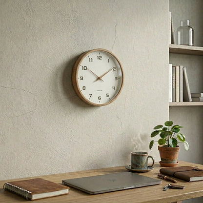Wall Clock Silent Quartz Movement Minimalist Nordic Design 9.4-Inch
