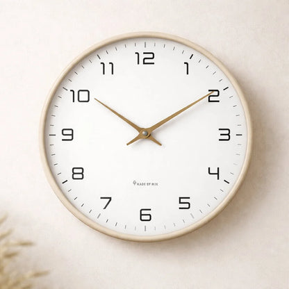 Wall Clock Silent Quartz Natural Wood