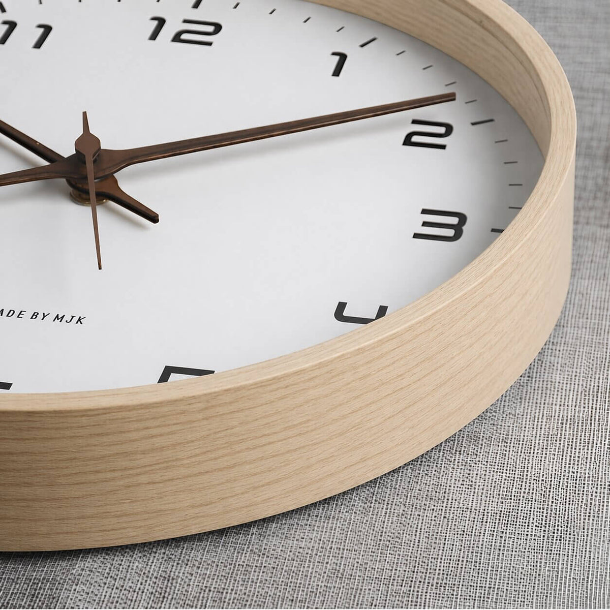Wall Clock Silent Quartz Natural Wood