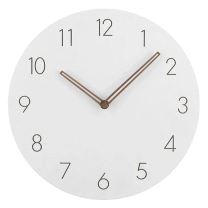 Wall Clock Silent Quartz Walnut Hands