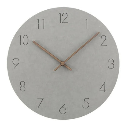 Wall Clock Silent Quartz Walnut Hands