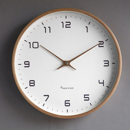 Wall Clock Solid Wood Silent Quartz Movement