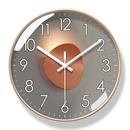 Wall Clock Square Silent Quartz Glass Cover