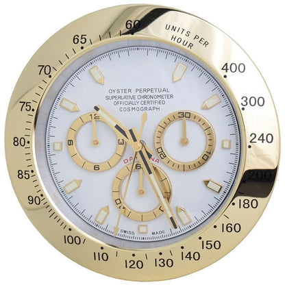 Wall Clock Stainless Steel Silent Quartz Luminous Hands