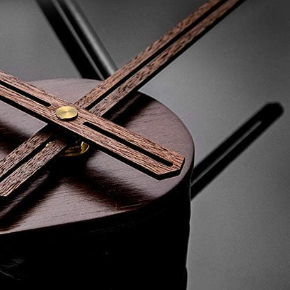 Wall Clock Walnut Wood & Stainless Steel Silent Quartz Movement