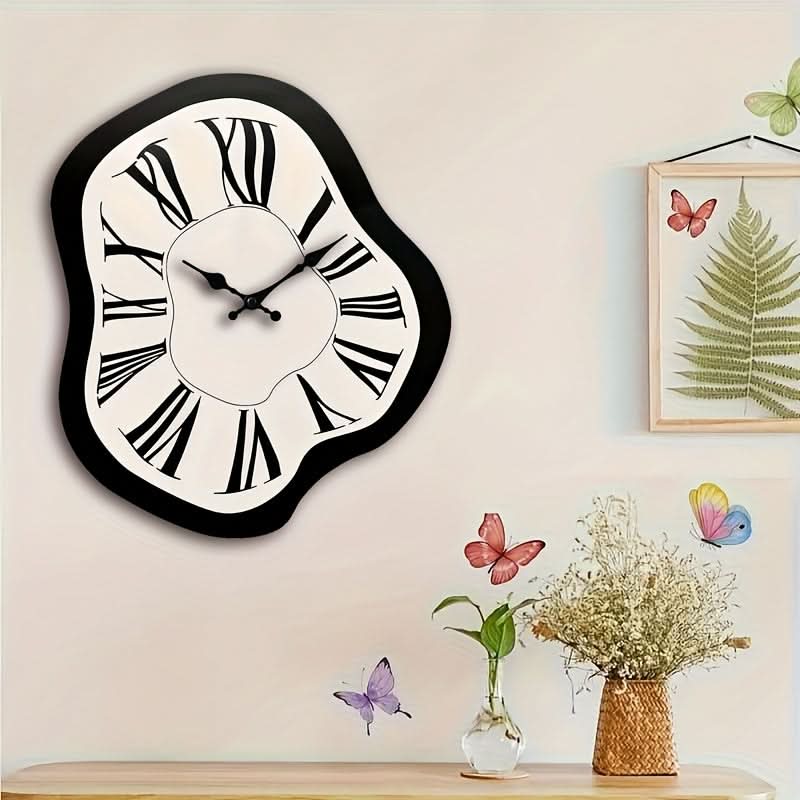 Wall Clock Wooden Silent Quartz Roman Numerals