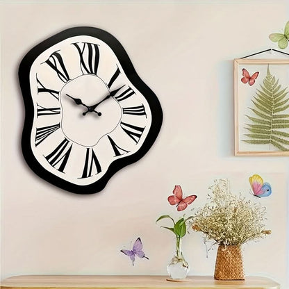 Wall Clock Wooden Silent Quartz Roman Numerals