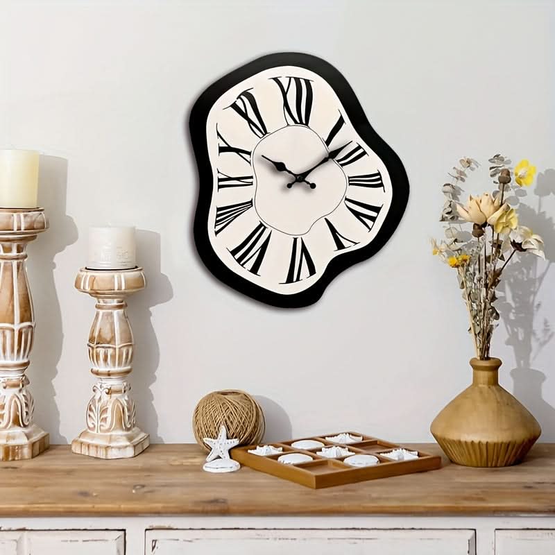 Wall Clock Wooden Silent Quartz Roman Numerals