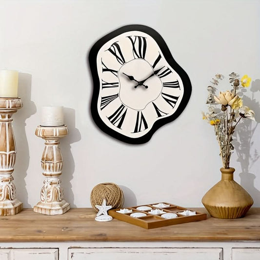 Wall Clock Wooden Silent Quartz Roman Numerals