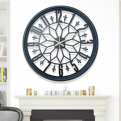 Wall Clock Wrought Iron Minimalist 15.75 Inch