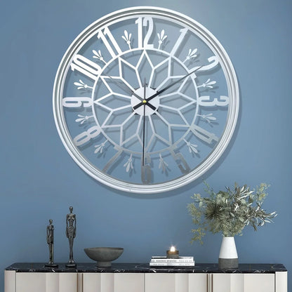 Wall Clock Wrought Iron Minimalist 15.75 Inch