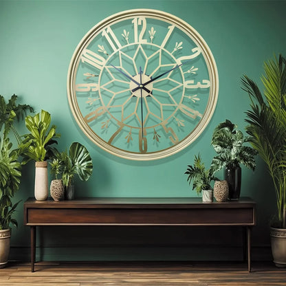 Wall Clock Wrought Iron Minimalist 15.75 Inch