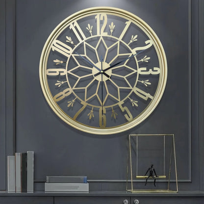 Wall Clock Wrought Iron Minimalist 15.75 Inch