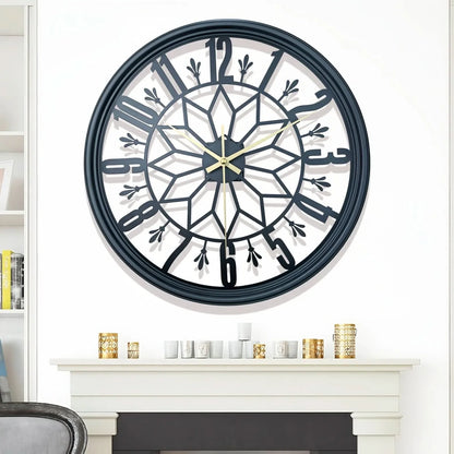 Wall Clock Wrought Iron Minimalist 15.75 Inch