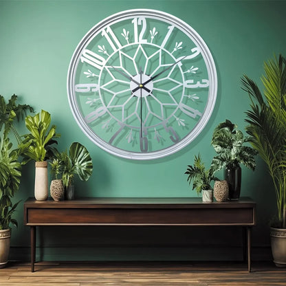 Wall Clock Wrought Iron Minimalist 15.75 Inch