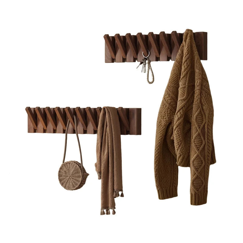 Wall Coat Rack Rubberwood Piano Key Design 4–12 Hooks