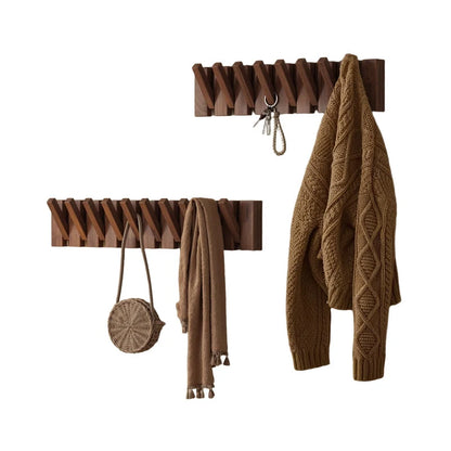Wall Coat Rack Rubberwood Piano Key Design 4–12 Hooks