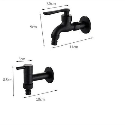 Wall Faucet Brass Matte Black Steel Lever