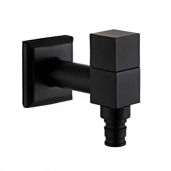 Wall Faucet Brass Matte Black Steel Lever