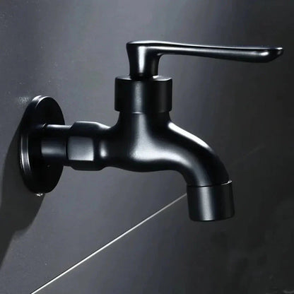 Wall Faucet Brass Matte Black Steel Lever