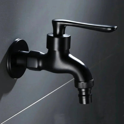 Wall Faucet Brass Matte Black Steel Lever