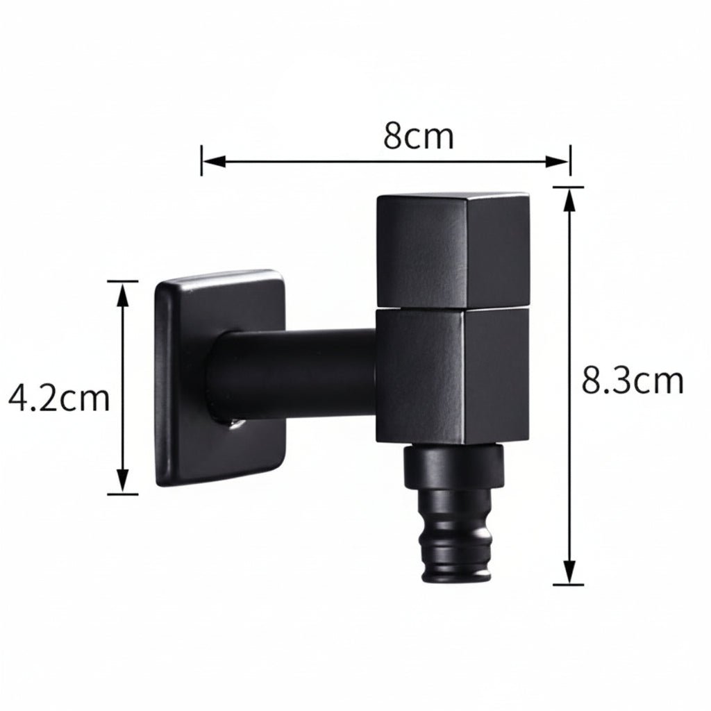 Wall Faucet Brass Matte Black Steel Lever