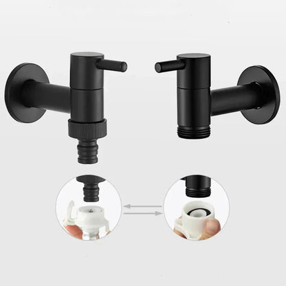 Wall Faucet Brass Matte Black Steel Lever