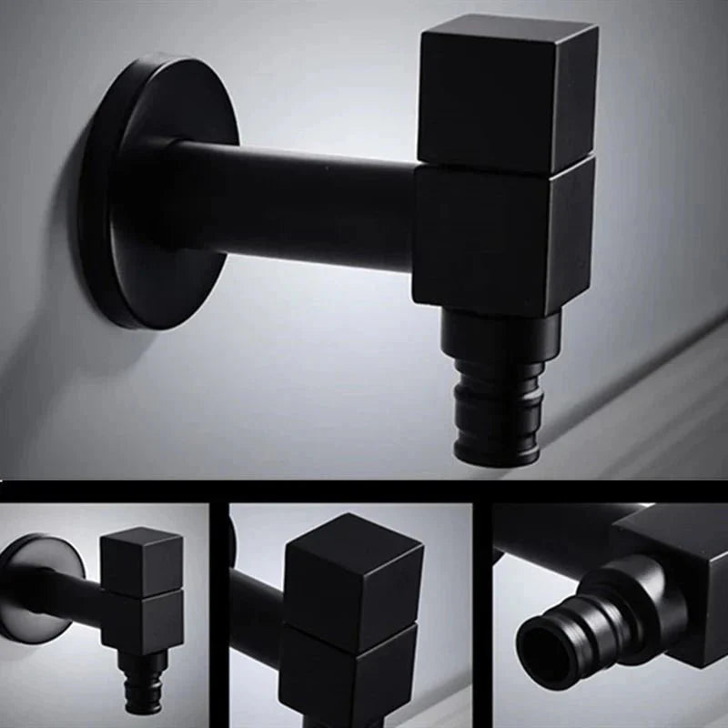Wall Faucet Brass Matte Black Steel Lever