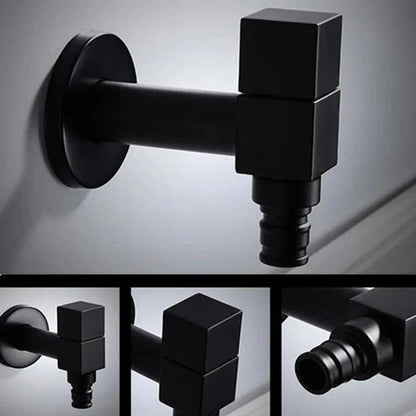 Wall Faucet Brass Matte Black Steel Lever