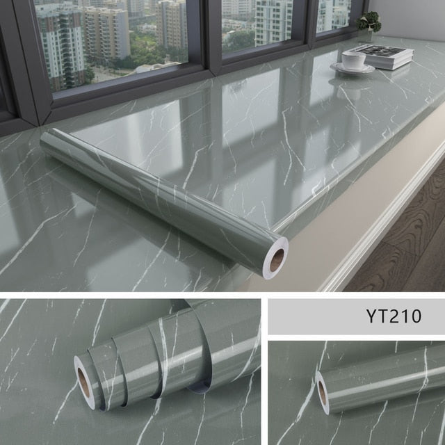 Wall Film Self-Adhesive 3D Marble Waterproof & Mold-Resistant